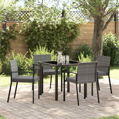 Set da Pranzo per Giardino 5 pcs Grigio