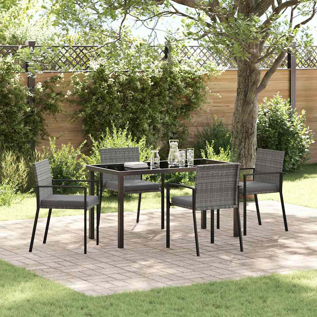 Set da Pranzo per Giardino 5 pcs Grigio