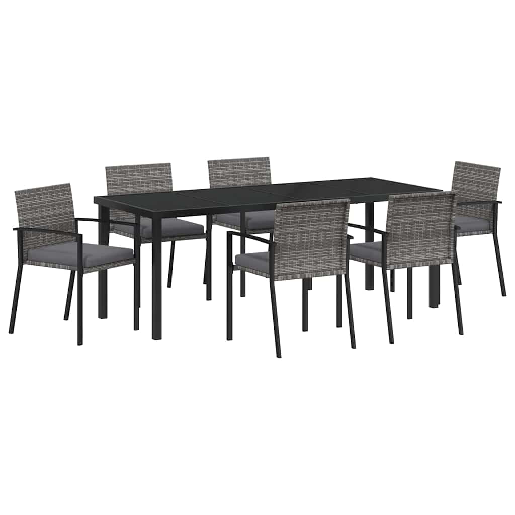 Set da Pranzo per Giardino 6 pcs Grigio