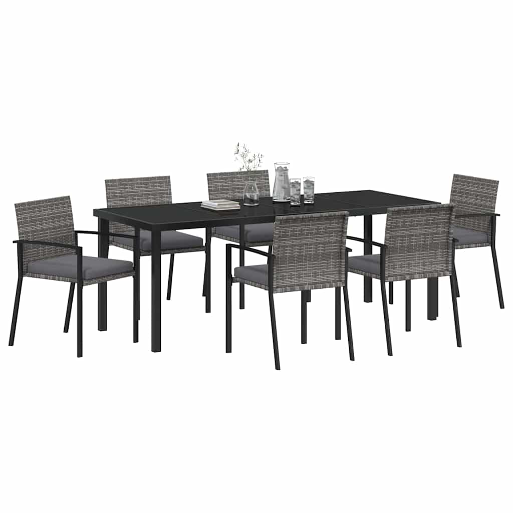 Set da Pranzo per Giardino 6 pcs Grigio