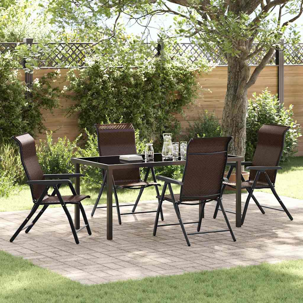 Set da Pranzo per Giardino 5 pcs Marrone
