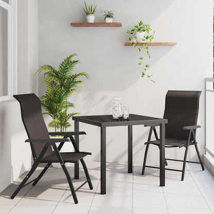 Set da Pranzo per Giardino 3 pcs CaffÃ¨ nero