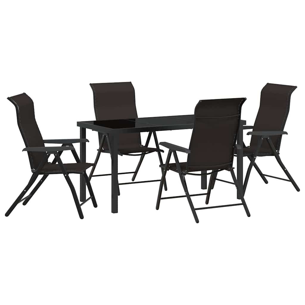 Set da Pranzo per Giardino 5 pcs CaffÃ¨ nero