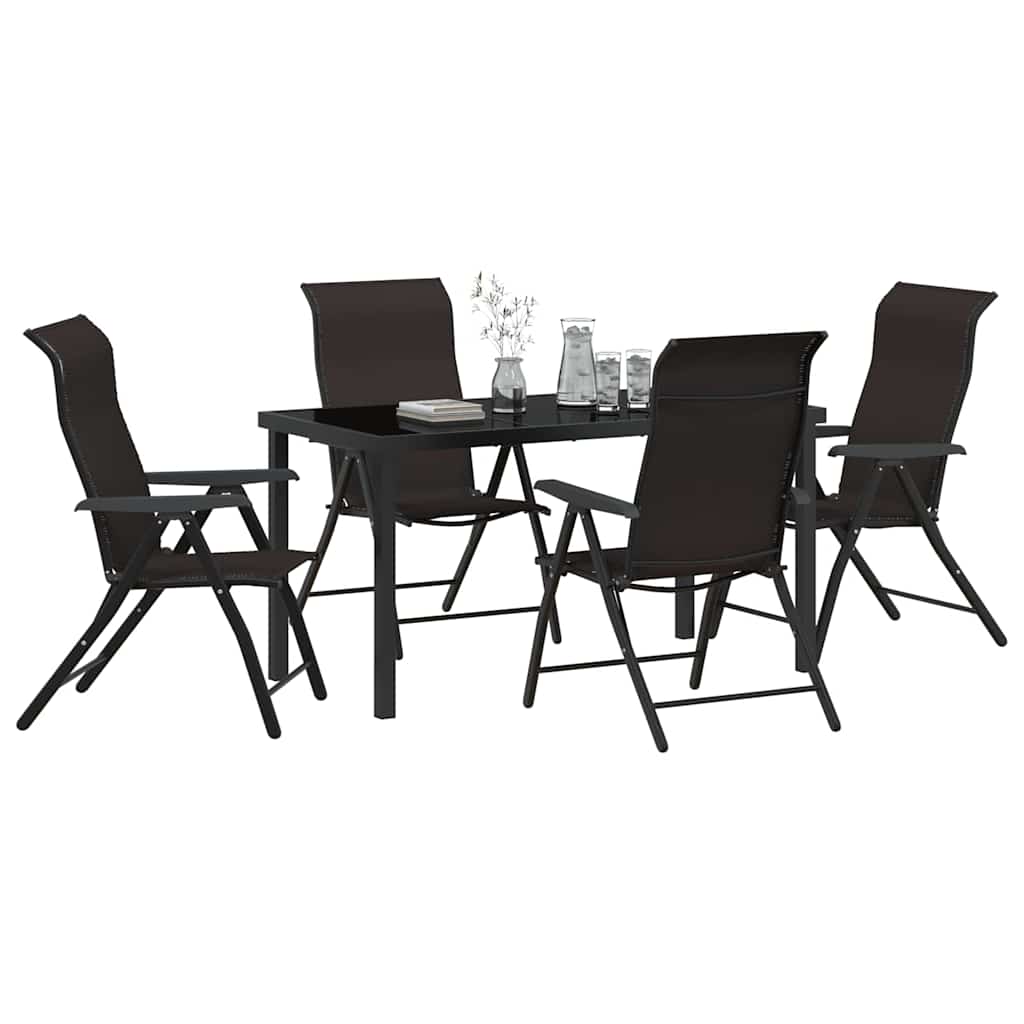 Set da Pranzo per Giardino 5 pcs CaffÃ¨ nero