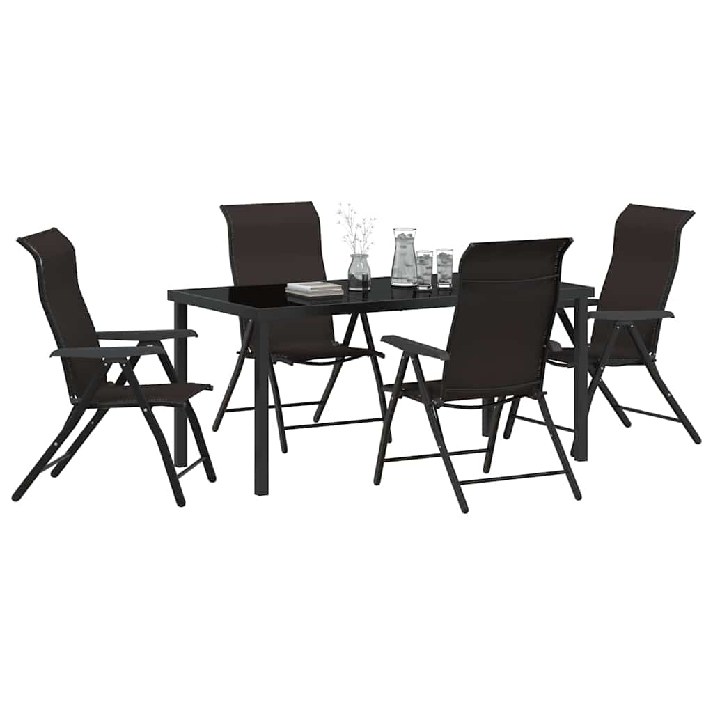 Set da Pranzo per Giardino 5 pcs CaffÃ¨ nero