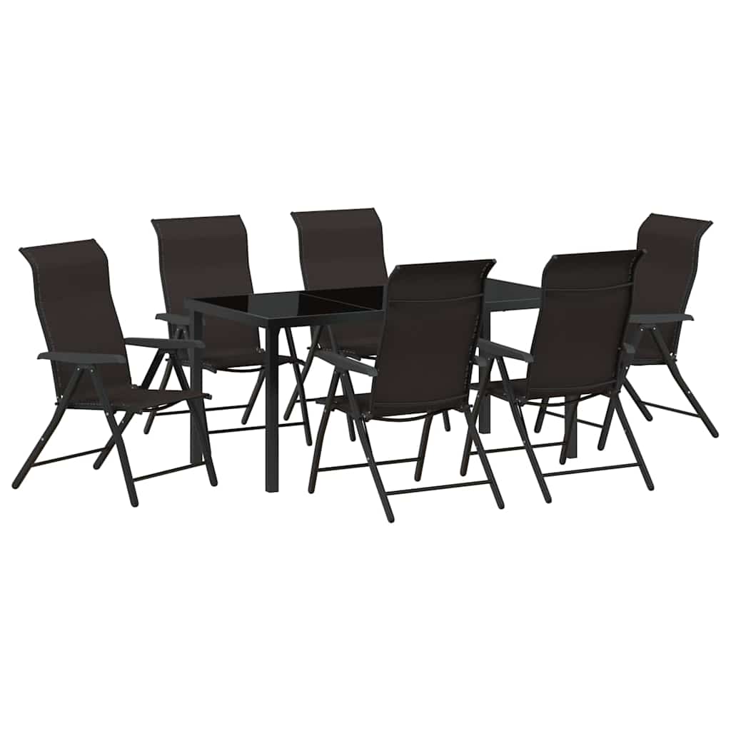 Set da Pranzo per Giardino 7 pcs CaffÃ¨ nero