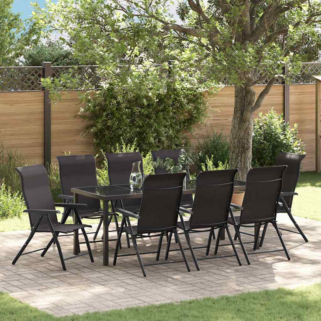 Set da Pranzo per Giardino 9 pcs CaffÃ¨ nero