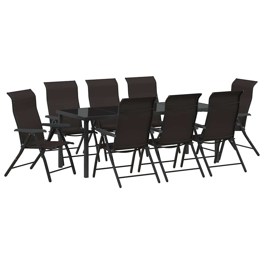 Set da Pranzo per Giardino 9 pcs CaffÃ¨ nero