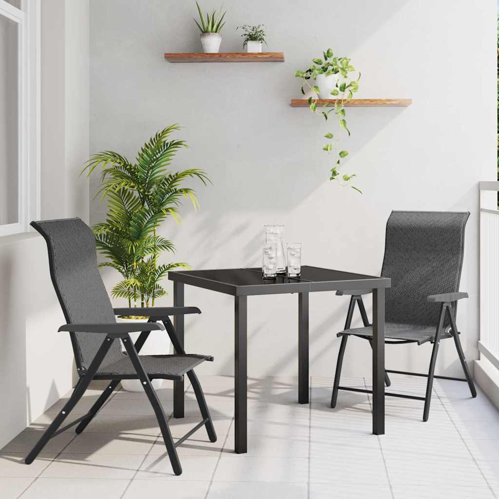 Set da Pranzo per Giardino 3 pcs Grigio