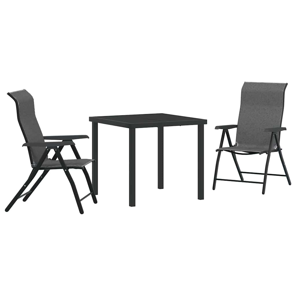 Set da Pranzo per Giardino 3 pcs Grigio