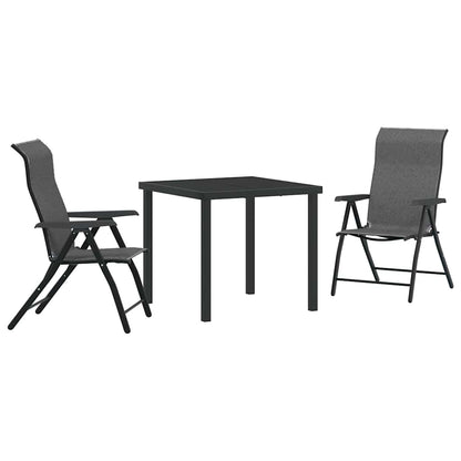 Set da Pranzo per Giardino 3 pcs Grigio