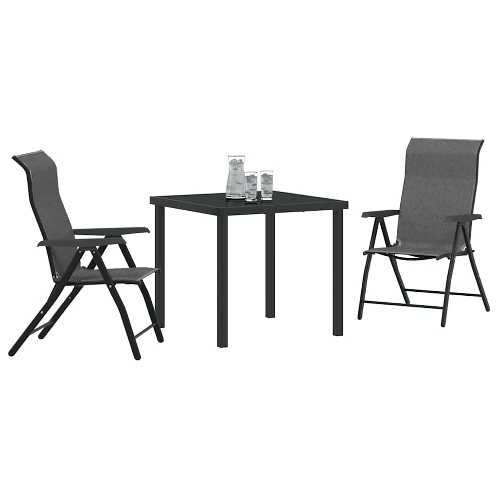 Set da Pranzo per Giardino 3 pcs Grigio