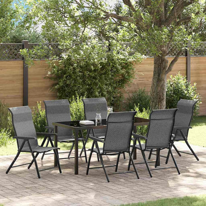 Set da Pranzo per Giardino 7 pcs Grigio