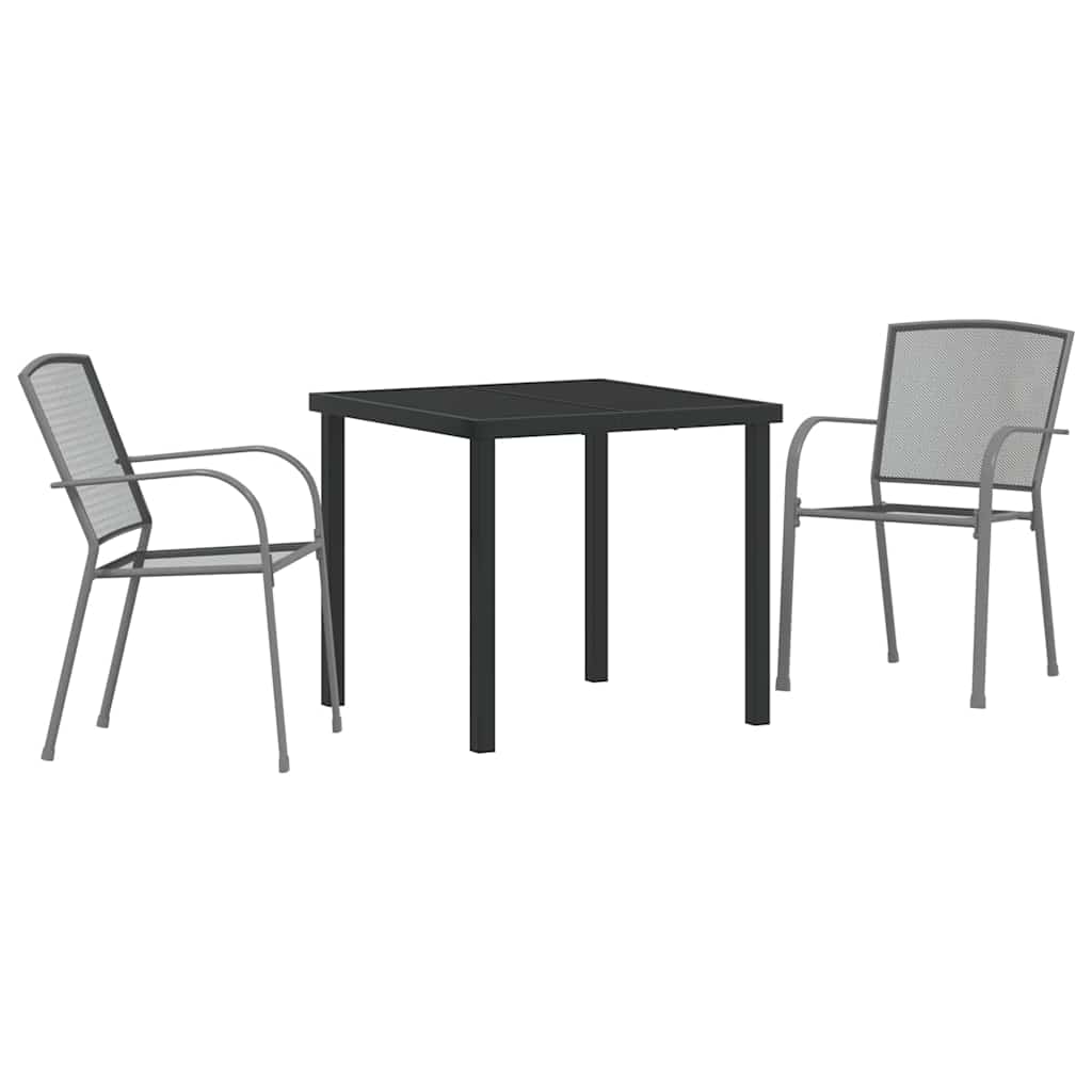 Set da Pranzo per Giardino 3 pcs Antracite