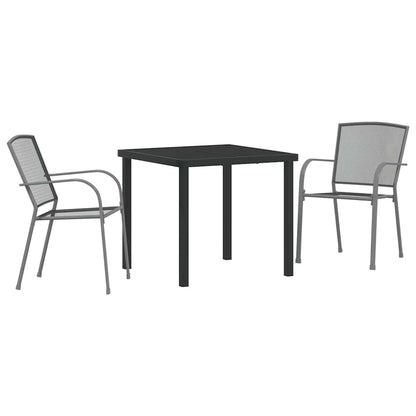 Set da Pranzo per Giardino 3 pcs Antracite