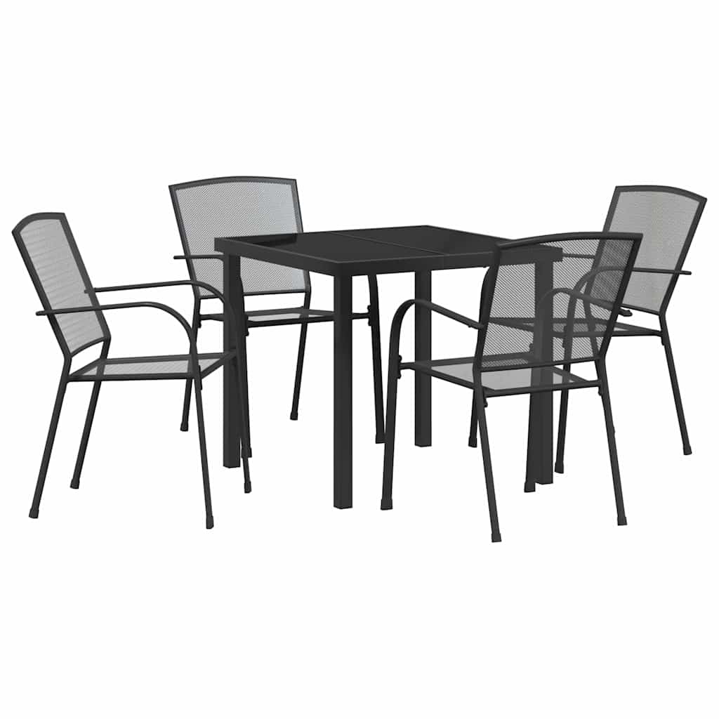 Set da Pranzo per Giardino 5 pcs Antracite