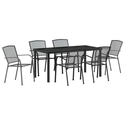 Set da Pranzo per Giardino 7 pcs Antracite
