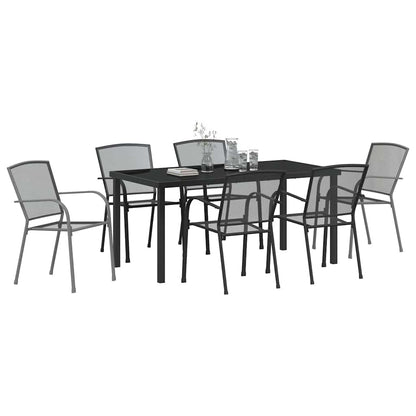 Set da Pranzo per Giardino 7 pcs Antracite