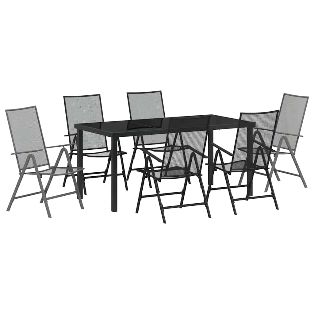 Set da Pranzo per Giardino 7 pcs Antracite