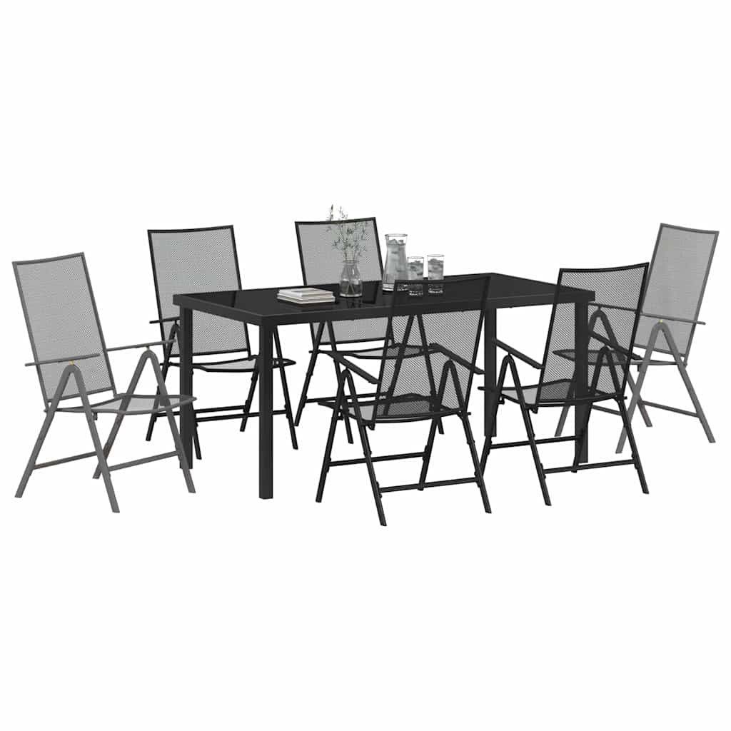 Set da Pranzo per Giardino 7 pcs Antracite