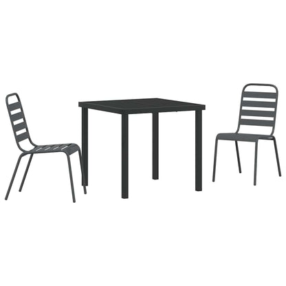 Set da Pranzo per Giardino 3 pcs Antracite