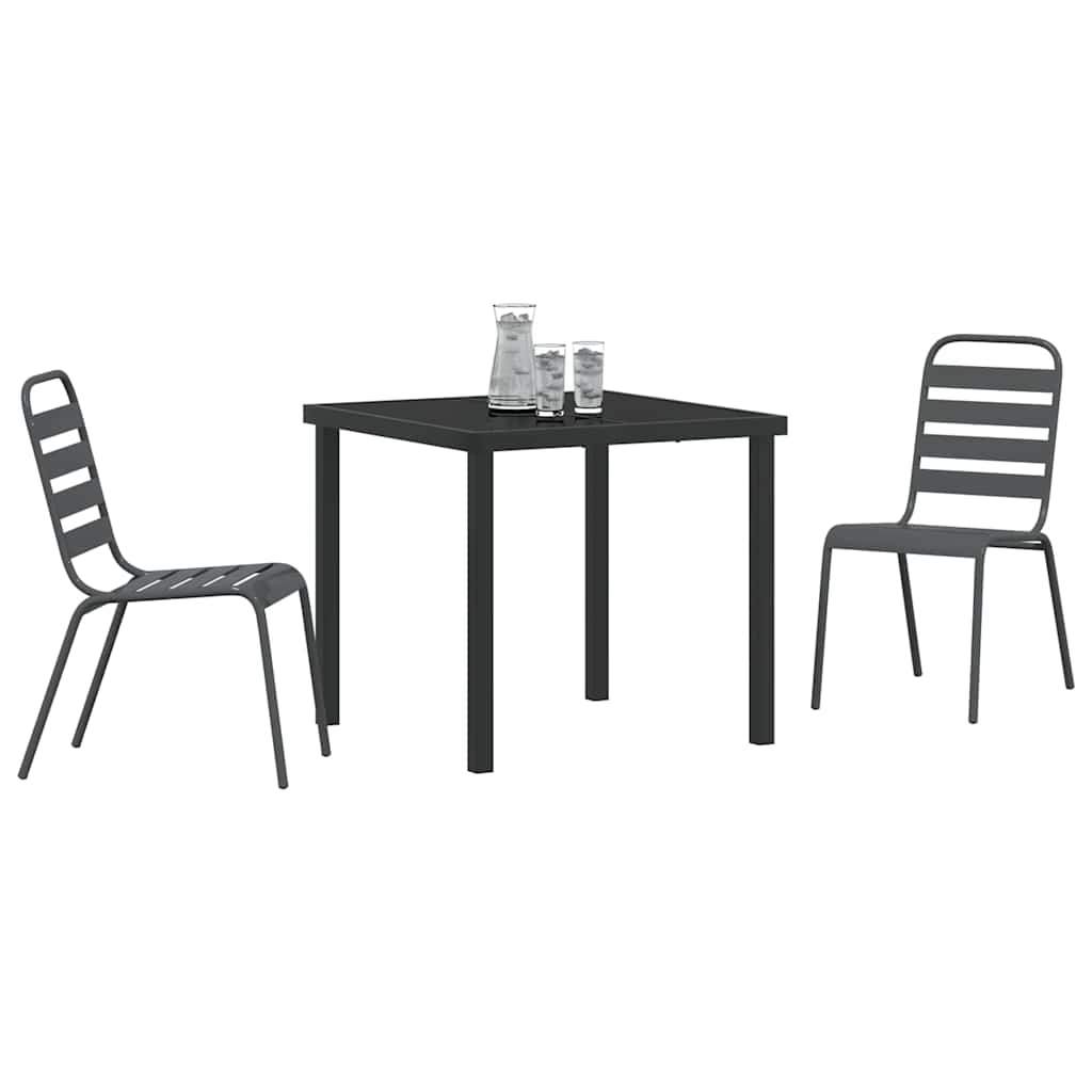 Set da Pranzo per Giardino 3 pcs Antracite