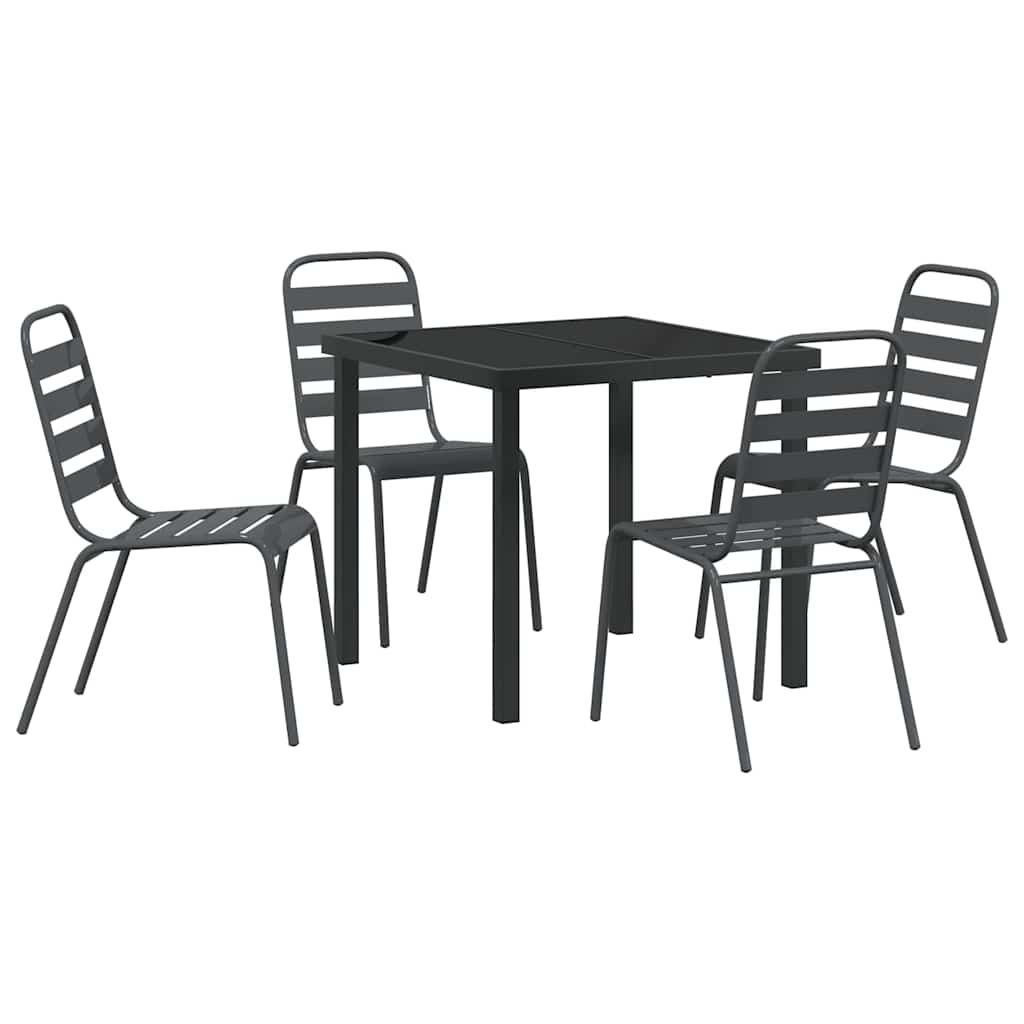Set da Pranzo per Giardino 5 pcs Antracite