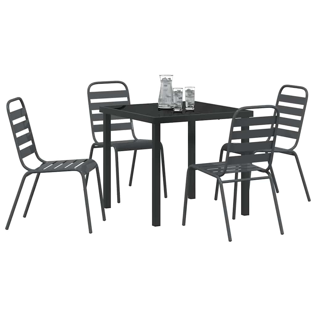 Set da Pranzo per Giardino 5 pcs Antracite