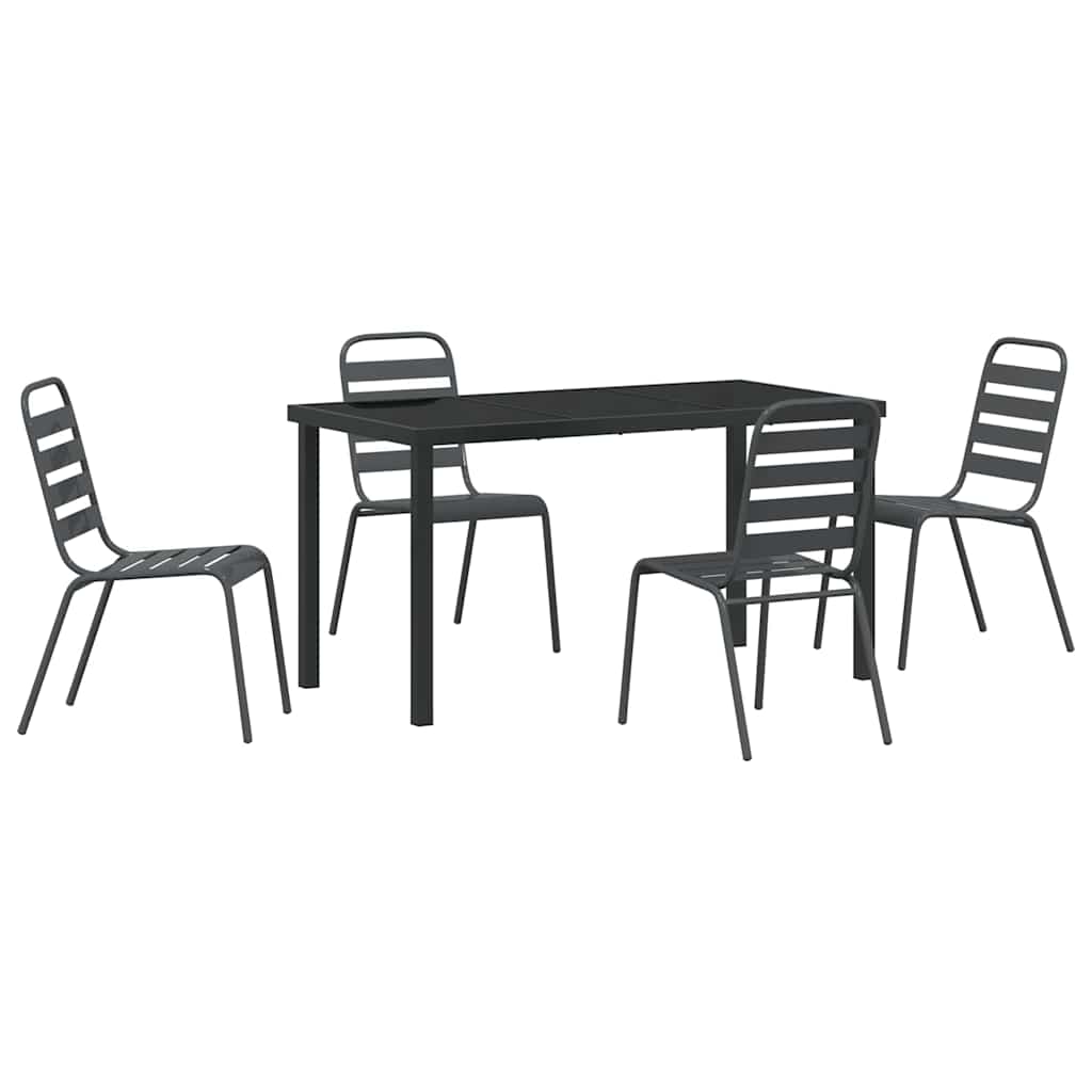 Set da Pranzo per Giardino 5 pcs Antracite