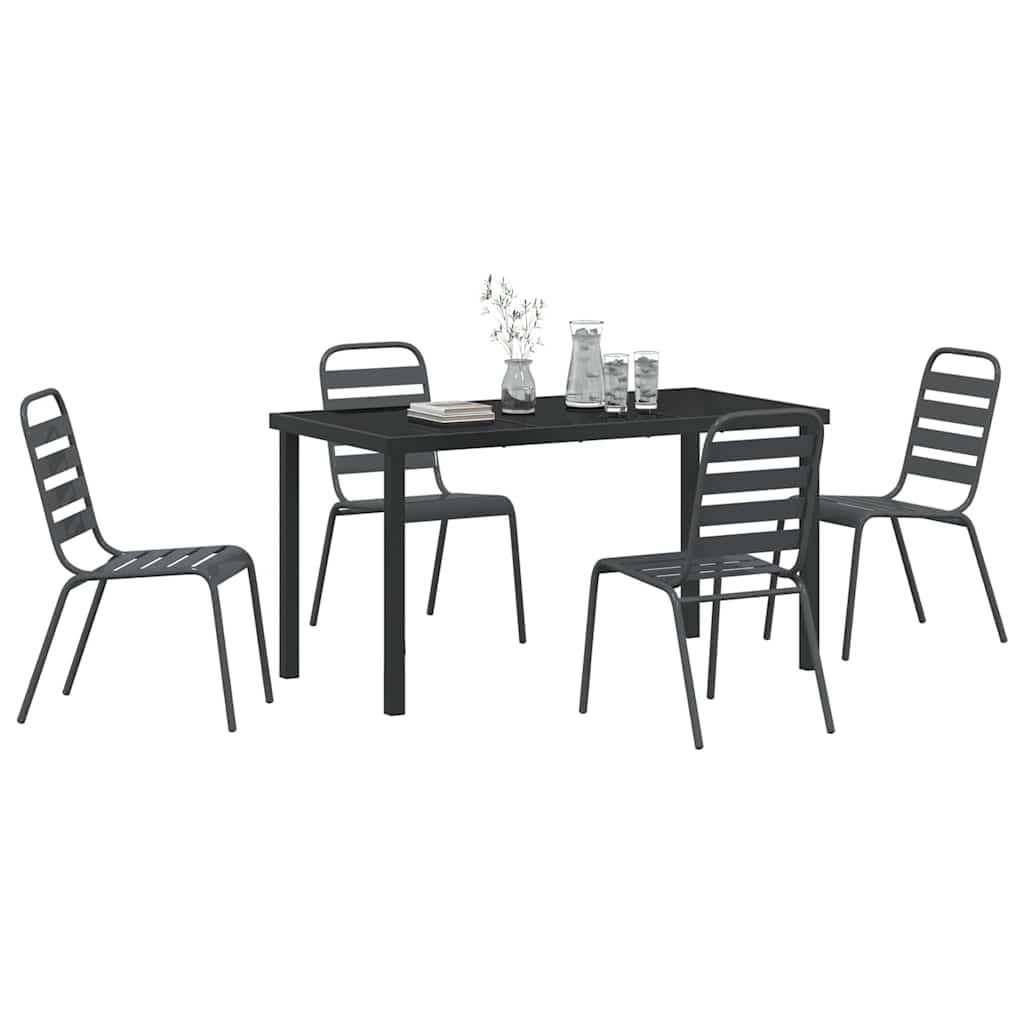 Set da Pranzo per Giardino 5 pcs Antracite