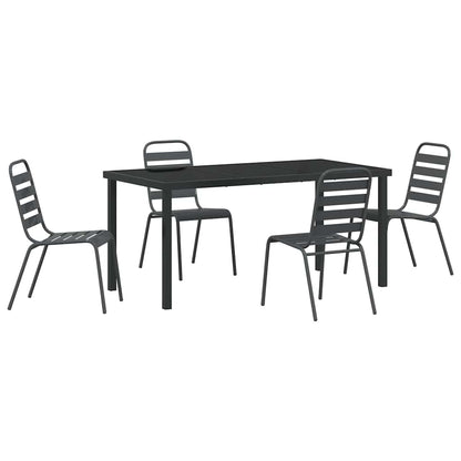 Set da Pranzo per Giardino 5 pcs Antracite