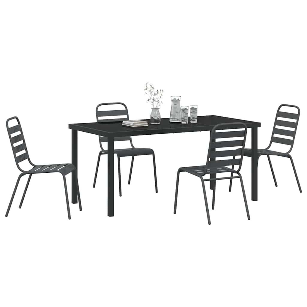 Set da Pranzo per Giardino 5 pcs Antracite