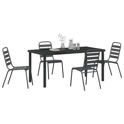 Set da Pranzo per Giardino 5 pcs Antracite