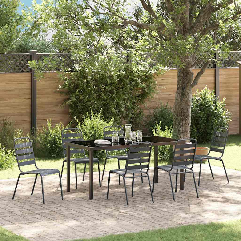Set da Pranzo per Giardino 7 pcs Antracite