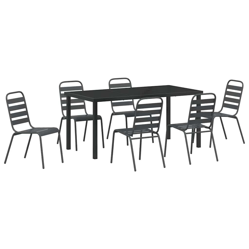 Set da Pranzo per Giardino 7 pcs Antracite