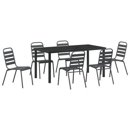 Set da Pranzo per Giardino 7 pcs Antracite