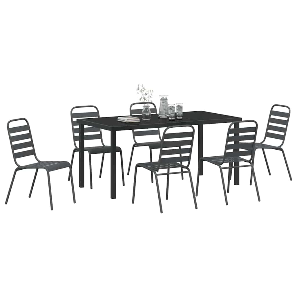 Set da Pranzo per Giardino 7 pcs Antracite