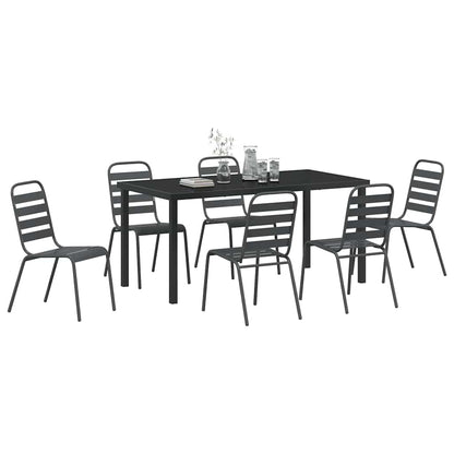 Set da Pranzo per Giardino 7 pcs Antracite