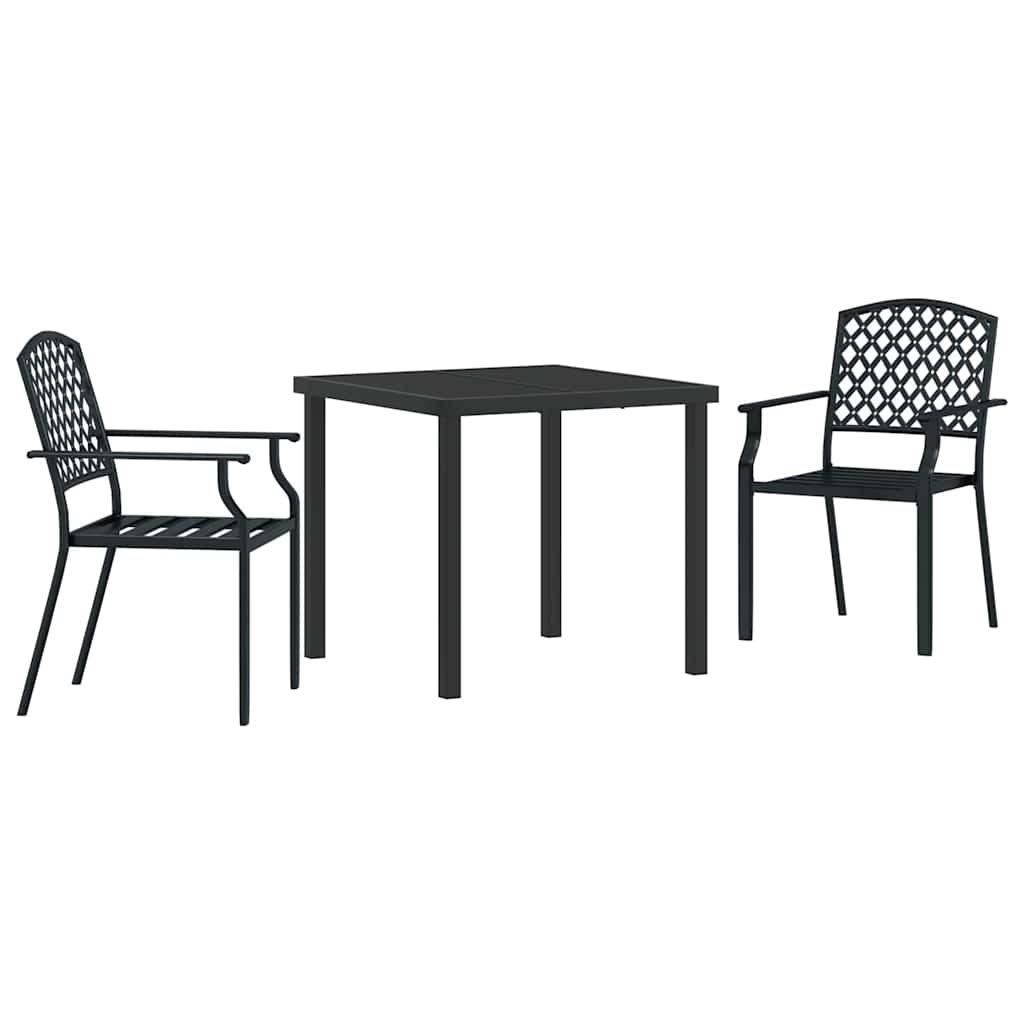 Set da Pranzo per Giardino 3 pcs Antracite