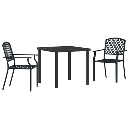 Set da Pranzo per Giardino 3 pcs Antracite