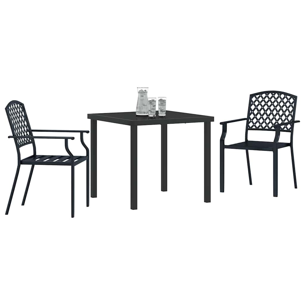 Set da Pranzo per Giardino 3 pcs Antracite