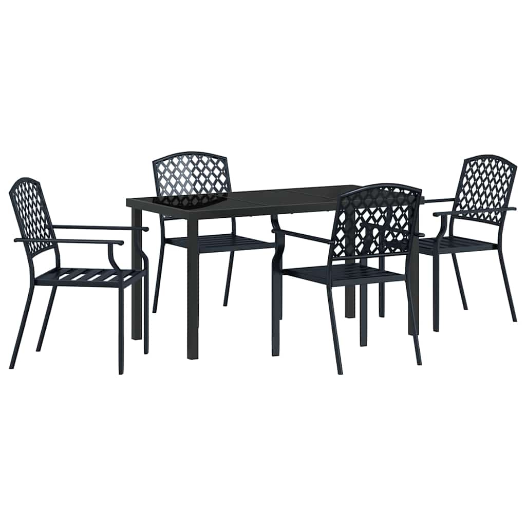 Set da Pranzo per Giardino 5 pcs Antracite