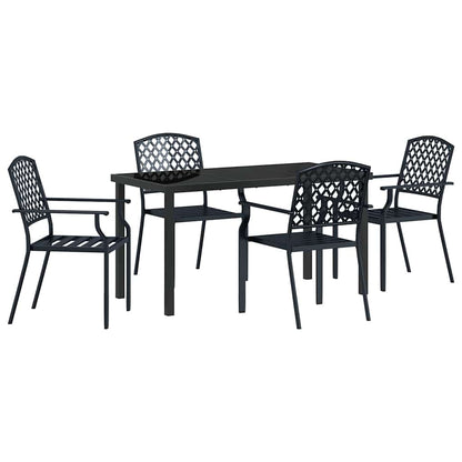 Set da Pranzo per Giardino 5 pcs Antracite