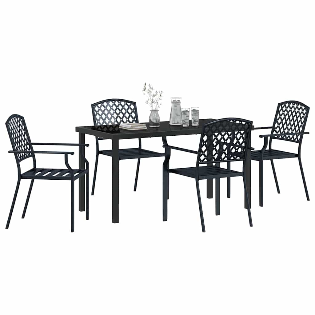 Set da Pranzo per Giardino 5 pcs Antracite