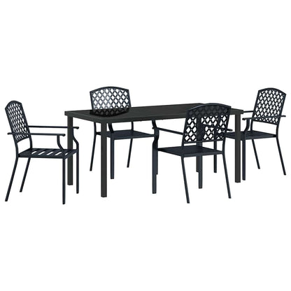 Set da Pranzo per Giardino 5 pcs Antracite