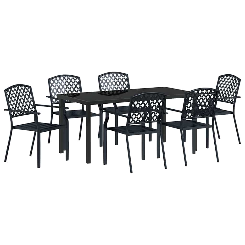 Set da Pranzo per Giardino 7 pcs Antracite