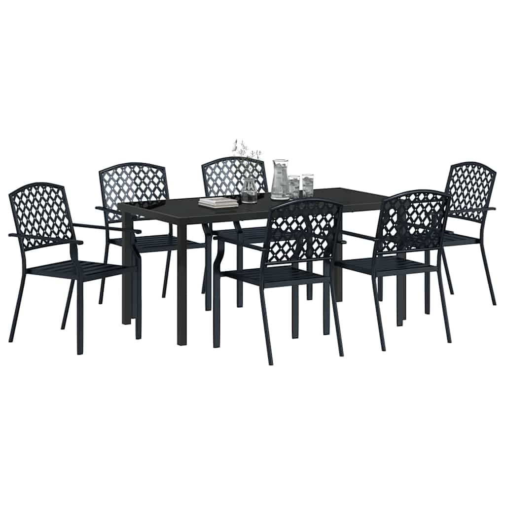 Set da Pranzo per Giardino 7 pcs Antracite