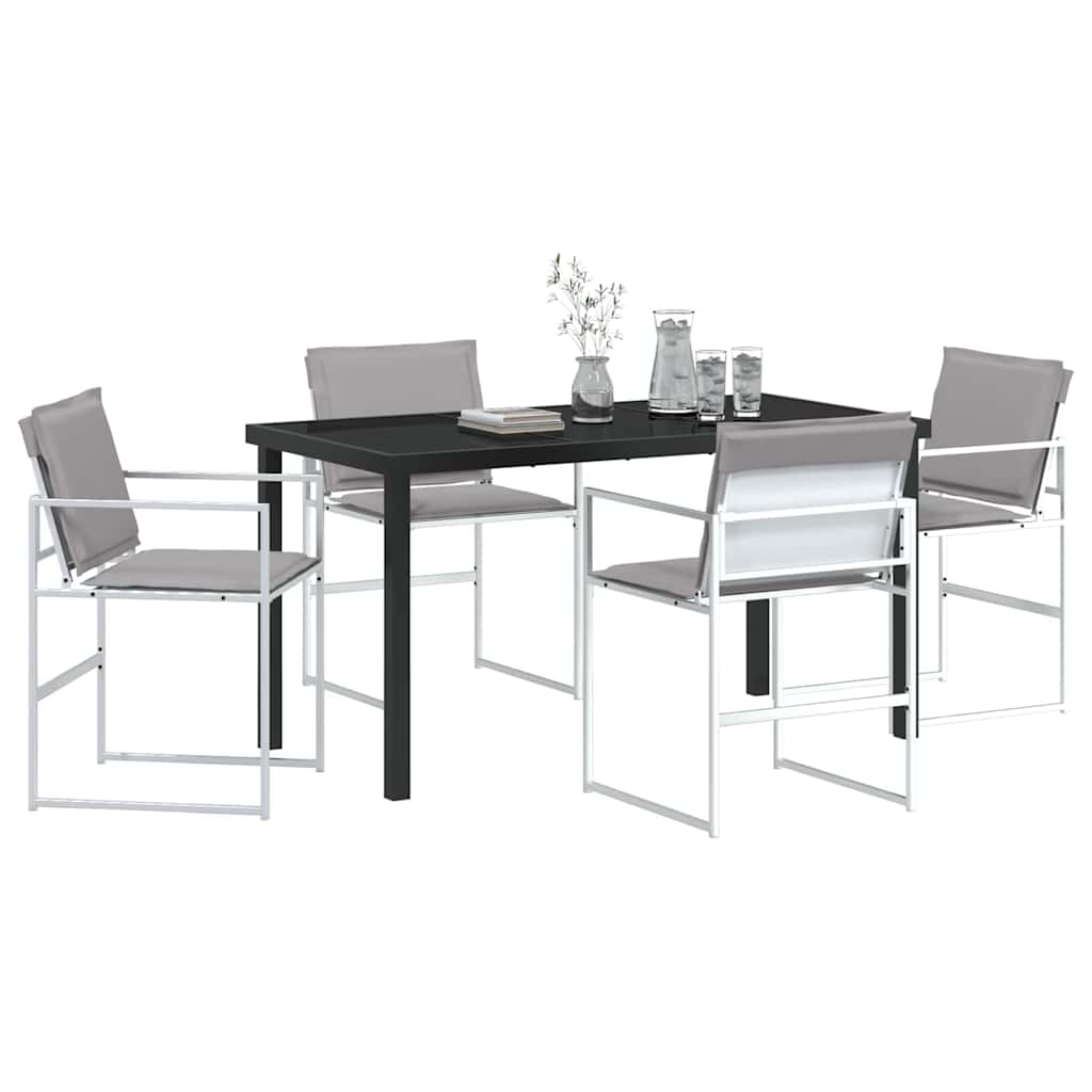 Set da Pranzo per Giardino 5 pcs Bianco
