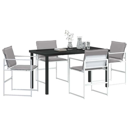 Set da Pranzo per Giardino 5 pcs Bianco