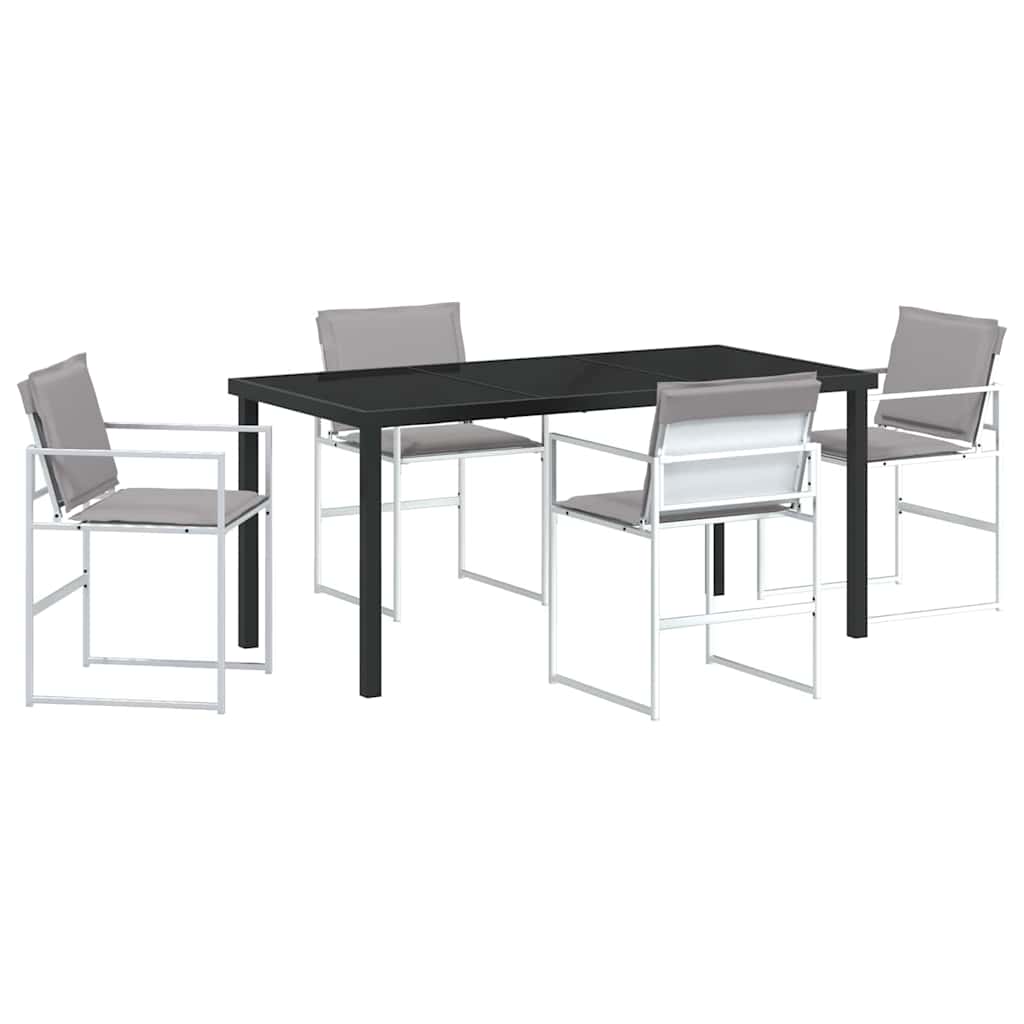 Set da Pranzo per Giardino 5 pcs Bianco